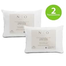 Kit 02 Travesseiros Neo Prime Ecopluma 100% Algodão 233 Fios