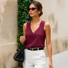 Blusa Regata Feminina Alça Larga Crepe AirFlow Duna Premium Básica Lisa Dia a Dia Casual Elegante Plus