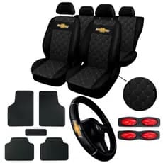 kit Capa de Banco Automotivo Carro Couro Celta Corsa Classic Onix Novo Prisma Vectra Astra + tapete