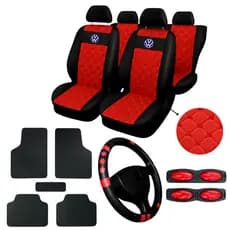 Jogo Capa Banco Couro Do Gol Voyage Fox G1 G2 G3 G4 G5 G6 G7 tapete de carro + capa de volante