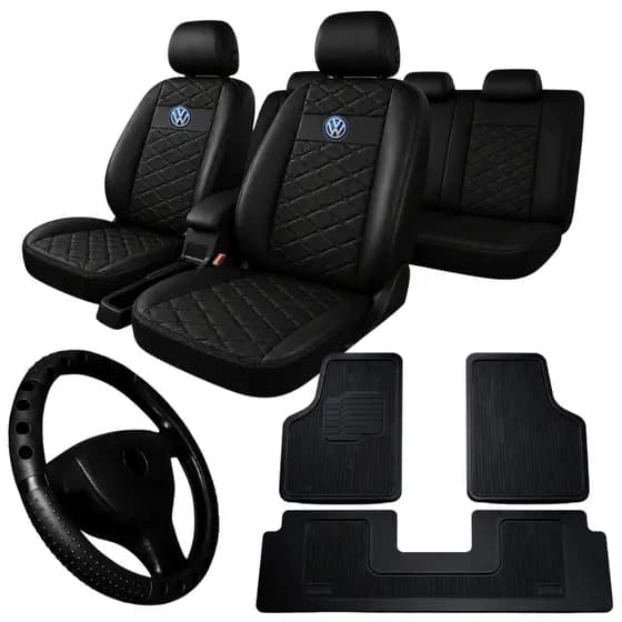 kit Capa de Banco de Carro Automotivo Para Carro Gol Voyage Fox Golf Couro sintético tapete de carro