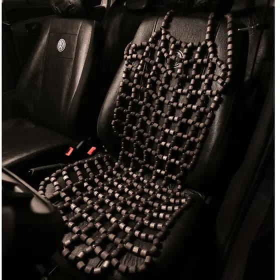 Assento Massageador Universal Para Banco De Carro Bolinhas Madeira