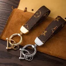 Chaveiro com padrão de couro, chaveiro de alta qualidade, masculino, exclusivo, criativo, pingente de corrente, chave de