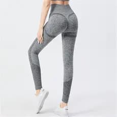 Calças de Yoga de Cintura Alta Sem Costura com Estampa de Margaridas e Carinha Sorridente para Mulheres, Leggings Justas