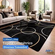 Tapete Sala Quarto Geométrico Antiderrapante Flannel Estampado Vários Tamanhos