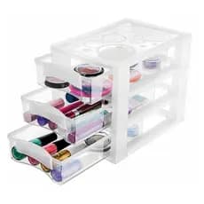 Gaveteiro de Mesa Plástico M com 3 Gavetas Ordene