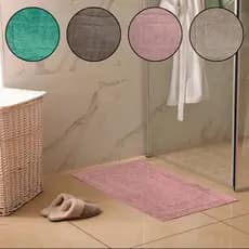 Tapete para Banheiro 40x60cm Happy – Algodão Lavável, Macio e Antiderrapante Secante Kapazi
