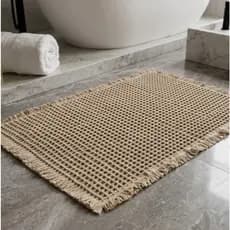 Tapete Banheiro 50x80cm Waffle Antiderrapante Grande Alto Padrão Kapazi
