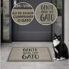 Tapete Capacho Entrada 40cmX60cm Gatos Antiderrapante Linha Pet Animal de Estimação Alto Padrão Cat Kapazi