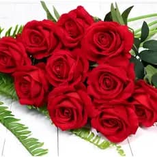kit 10 Rosa Aveludada Artificial Vermelho para Decoracao 50CM