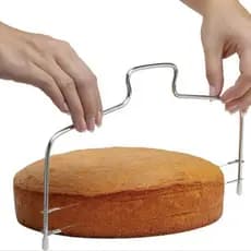 OFERTA Cortador Fatiador e Nivelador De Bolos Com Fio Duplo Ajustável em Aço Inox CLINK