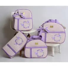 Kit com Bolsas de Maternidade Para Bebê Borboletas e Lacinhos