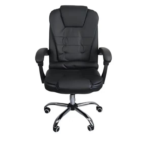 Cadeira de Escritório Diretor Presidente Confort Pillow Top Acolchoada Preta Reclinável Com Rodinha
