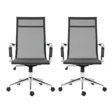 Kit 2 Cadeiras de Escritório Esteirinha Presidente Em Tela Mesh Alta com Rodinhas - Momo Design