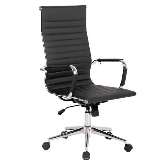 Cadeira de Escritório Esteirinha Presidente Ergonômica Alta em Couro com Rodinhas Momo Design