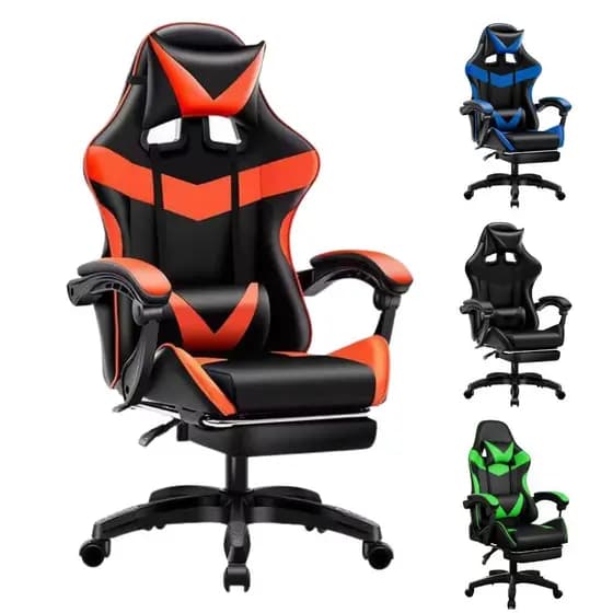 Cadeira Gamer Escritório Ergonômica Reclinável Com Rodinha E Apoio Para Pés Diversas Cores Momo Design