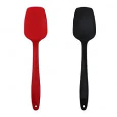 COLHER RETA DE SILICONE VERMELHA OU PRETA 27CM