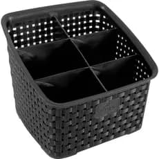 Organizador Rattan 6 Divisórias Preto Nitron