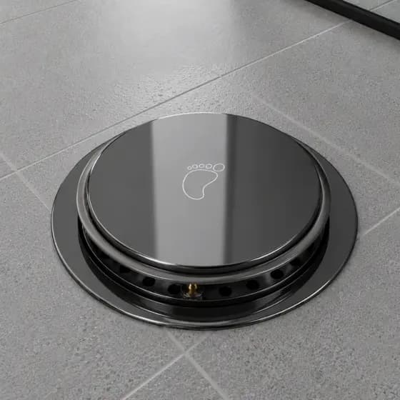 Ralo Click Inteligente em Metal Inox Aço 10x10/15x15  Cromado Preto Piso Banheiro Quadrado Redondo