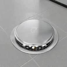 Ralo Click Inteligente em Metal Inox 10x10/15x15 Cromado Piso Banheiro Redondo