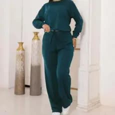 Conjunto Lanzinha Blusa E Calça Pantalona Com Bolso E Lacinho Feminino A Pronta Entrega