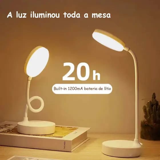 Lâmpada De Estudo/Luminária De Mesa LED Com Proteção Para Os Olhos/Dormitório Recarregável