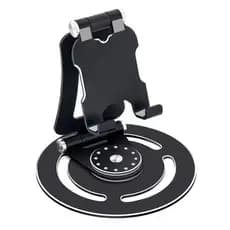 Suporte de Mesa em Metal com Base Giratória 360° Compatível com Celulares e Smartphones Articulado
