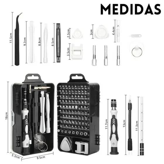 Kit Ferramentas 115 Peças Jogo Mini Chaves Precisão Multiuso Celular Notebook Tablet