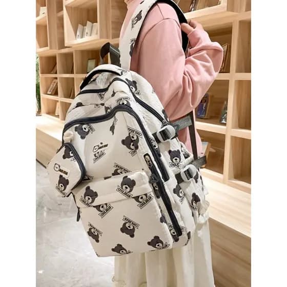 Bolsa Mochila Moda Para Escolar Com Grande Capacidade Com Bolsinha