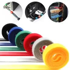 Rolo De Velcro 5 Metros x 15mm Abraçadeira Fita Organizador Cabos Fios Dupla Face Enrolar