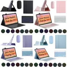 Capa com Magnético teclado ABNT2 luminosos para Xiaomi Redmi Pad SE /Pad 2 11"  e mouse Bluetooth sem fio e Porta Caneta