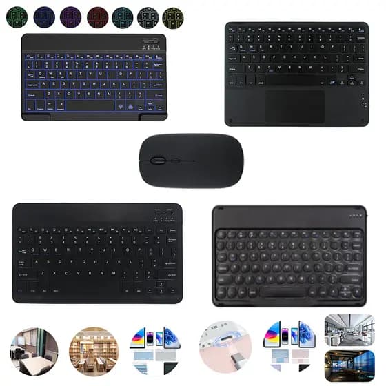 Teclado magnético removível ABNT2 (com tecla ç) e mouse sem fio para Samsung Tab S6 Lite/iPad 11th/10th/Tablet Redmi SE
