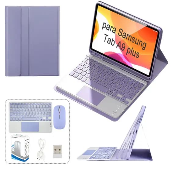 Capa Para Samsung Tab A9+/A9 Plus/A11+ 11" Com Teclado Touchpad Abnt2 E Mouse Sem Fio e Porta Caneta+Ç