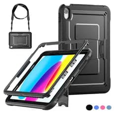 Capa protetora completa com suporte e alça de ombro para iPad 11ª /10ª /9ª /8ª /7ª /Air11/Air6/Air3