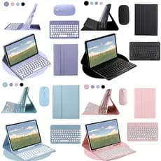 Capa Para Tablet Samsung Tab S6 Lite Com Abnt2 Redondo Teclado  （Com Ç） E Mouse Bluetooth Sem Fio  - P615, P620, P625