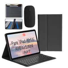Capa para tablet para iPad Air11/Air7/Air6/Air5/Air4 com teclado quadrado ABNT2 e mouse sem fio
