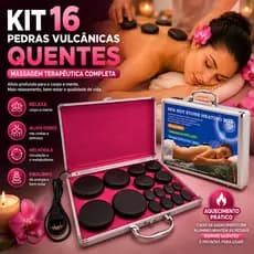 Pedras de Energia Vulcânica 16 Peças para Massagem Terapêutica, Aquecimento e Alívio de Fadiga e Estresse