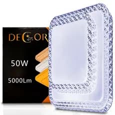 Luminária Teto Plafon Led Sobrepor Efeito Cristal Céu Estrelado 3 Cores Bivolt Borda Infinita