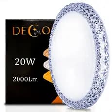 Luminária Teto Plafon Led Sobrepor Efeito Cristal Céu Estrelado 3 Cores Bivolt Borda Infinita
