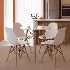 Cadeira Eames Eiffel - Versátil e Elegante, Disponível nas Cores Preto, Branco e Nude
