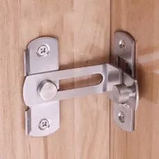 Fecho Trava Tranca Angular em L 90° Gavetas Portas Janelas Tramela Trinco