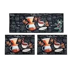 Tapete De Cozinha Antiderrapante Mosaico Jogo 3 Pçs Allegra Jolitex Ternille Lavável Resistente Decorativo Passadeira