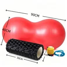 Bola Pilates Feijão Rolo Massagem Foam Roller Liberação Miofascial Soltura Yoga