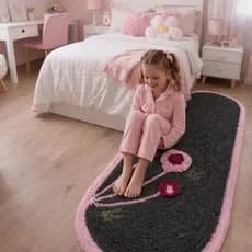Passadeira quarto de menina, passadeira para quarto, corredor, tapete quarto infantil, decoração, tapete de frufru