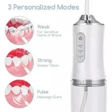 Irrigador Oral Portátil Recarregável – Limpeza Profunda, 3 Modos de Pressão, Higiene Bucal Completa