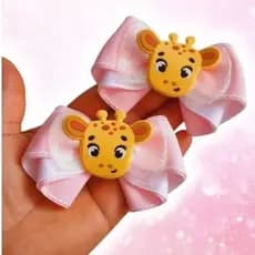 Parzinho de laco infantil menina, laco tema safari,parzinho de laco menina