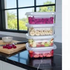 Kit 10 Potes Organizadora Potes 800ml Com Travas Laterais - Alimentos Organizadores Congelador.