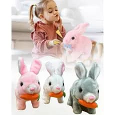 Brinquedo Bichinho Coelho Pelúcia Coelhinho Elétrico Infantil Para Caminhar e Pular