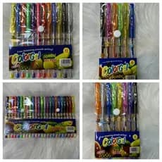 Caneta Gel Diversas 6 12 24 Cores Coloridas Para Desenhos Infantis pintura Com glite