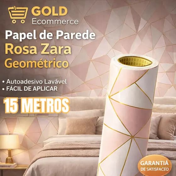 Papel Adesivo Parede 5m 10m 15m Rose Gold Impermeável Lavável Fácil de Aplicar Resistente a Calor